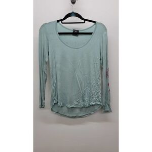 Stunner California Celestial Sun Moon Print Top Size Small Long Sleeve